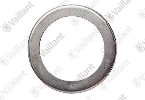 Vaillant Ring aus Metall mit einem inneren und äußeren Durchmesser, geeignet für Heizanlagen. Die Oberfläche ist glänzend und hat eine uniforme Form.